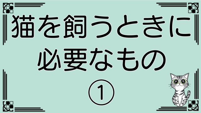 猫を飼うときに必要なもの にゃんこ工務店